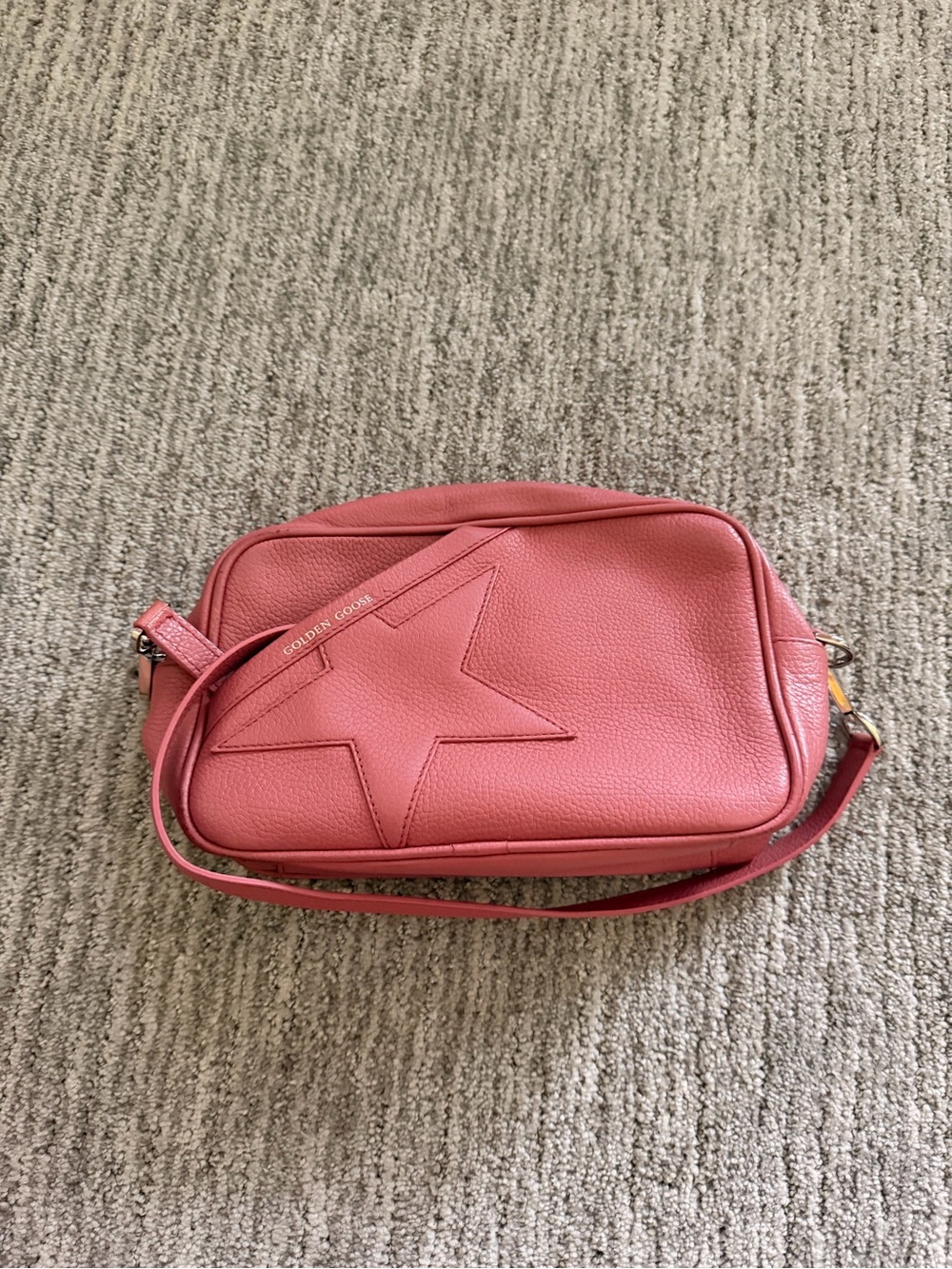 Golden Goose Coral Pink Leather Star Crossbody Bag